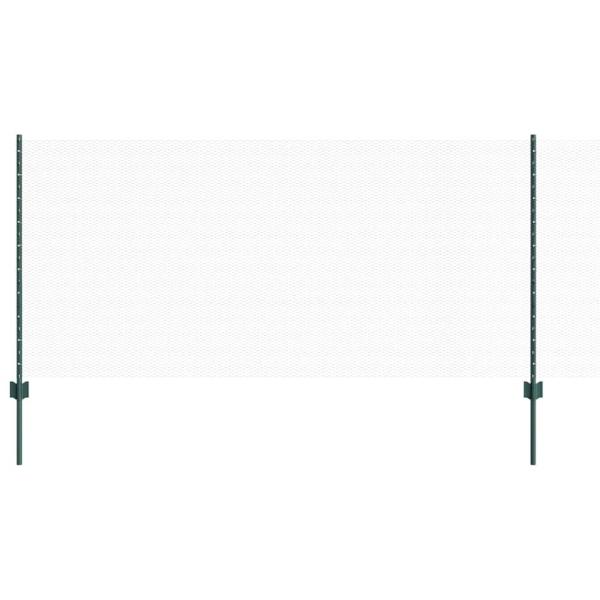 Sechseckzaun mit Pfosten 10 x 1 m PVC-beschichteter Stahl Grün