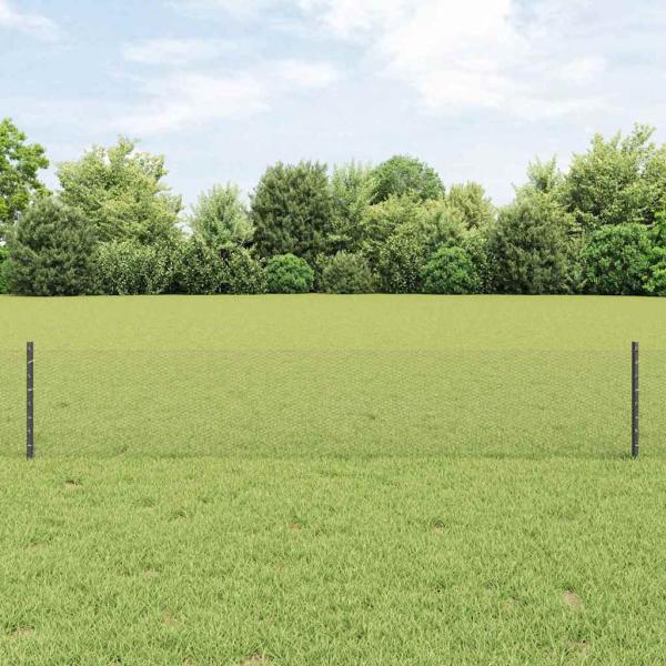 ARDEBO.de - Sechseckzaun mit Pfosten 10 x 0,4 m PVC-beschichteter Stahl