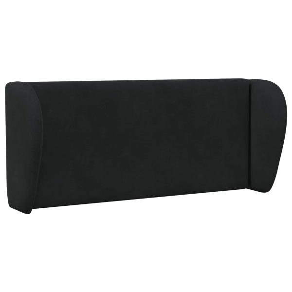Kopfteil Ohr Schwarz 40 x 23 x 6 cm Samt