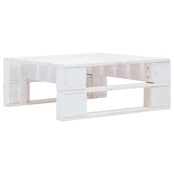 4-tlg. Paletten-Lounge-Set Weiß Imprägniertes Kiefernholz
