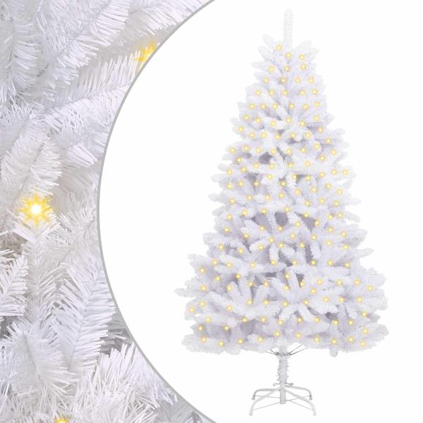 Künstlicher Weihnachtsbaum Weiß 210 cm PVC und Metall