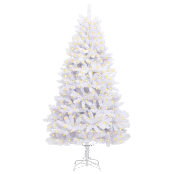 Künstlicher Weihnachtsbaum Weiß 210 cm PVC und Metall