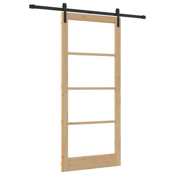 Schiebetür ORKDAL Natürlich und Schwarz 93 x 211 cm