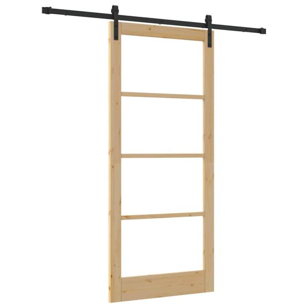 Schiebetür ORKDAL Natürlich und Schwarz 93 x 211 cm