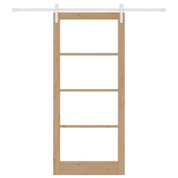 Schiebetür ORKDAL Natur 93 x 211 cm Massivholz Kiefer und Glas