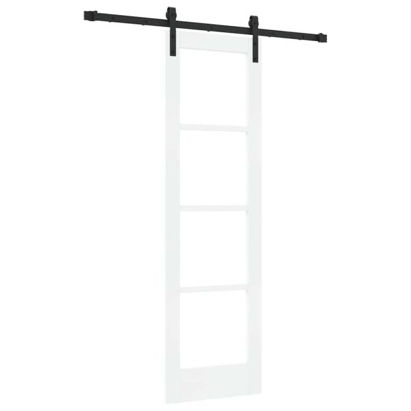 Schiebetür ORKDAL Weiß 61 x 198,5 cm Massivholz Kiefer und Glas