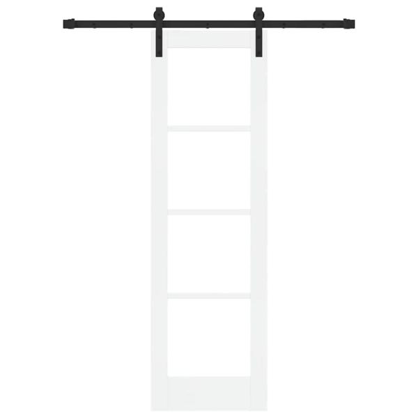 Schiebetür ORKDAL Weiß 61 x 198,5 cm Massivholz Kiefer und Glas