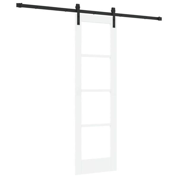 Schiebetür ORKDAL Weiß 61 x 198,5 cm Massivholz Kiefer und Glas