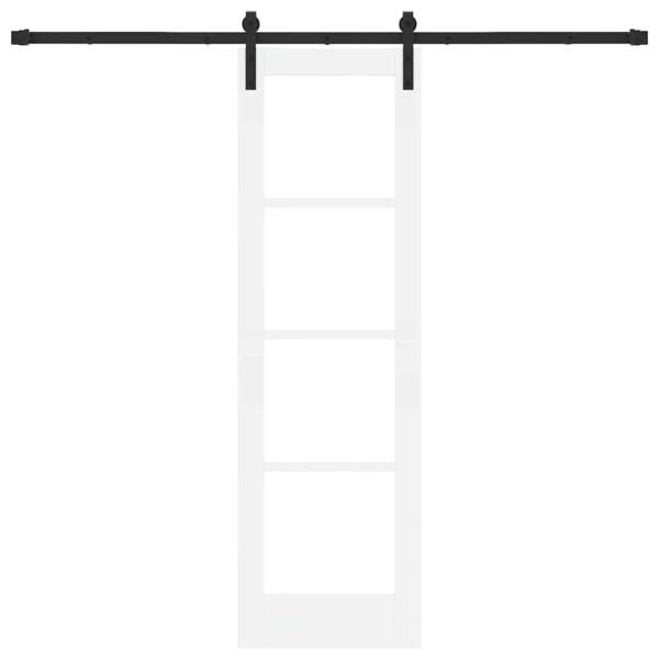 Schiebetür ORKDAL Weiß 61 x 198,5 cm Massivholz Kiefer und Glas