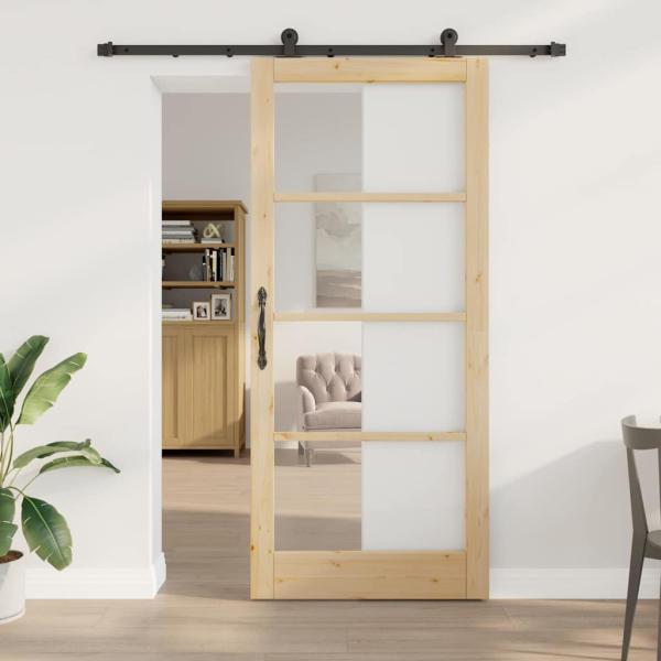 ARDEBO.de - Schiebetür ORKDAL 93 x 211 cm Massivholz Kiefer und Glas