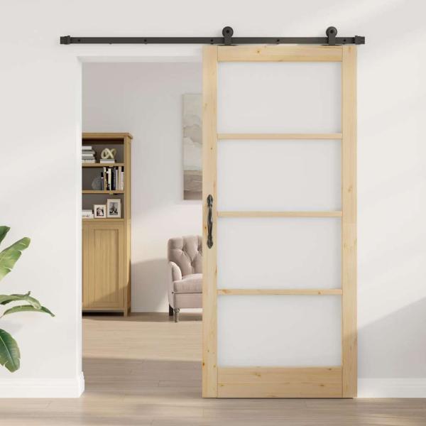 Schiebetür ORKDAL 93 x 211 cm Massivholz Kiefer und Glas