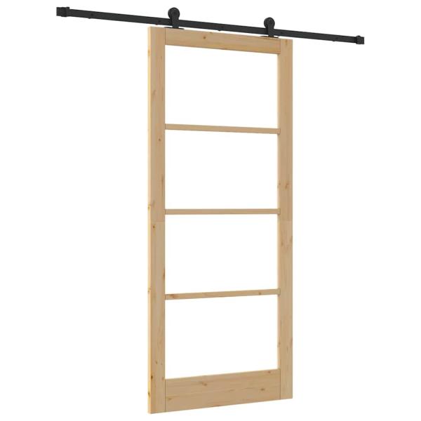 Schiebetür ORKDAL 93 x 211 cm Massivholz Kiefer und Glas