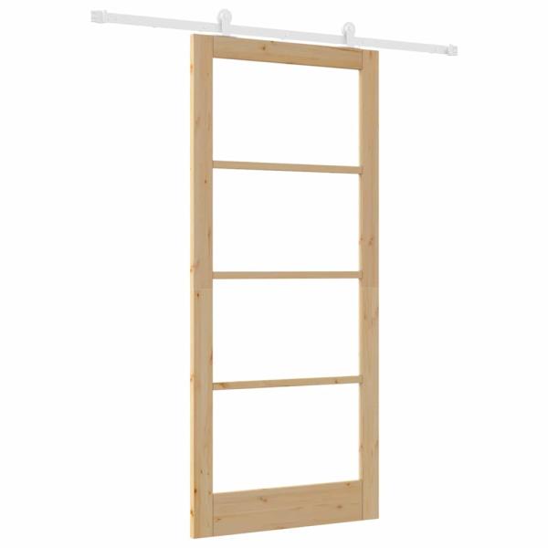 Schiebetür ORKDAL 93 x 211 cm Massivholz Kiefer und Glas Natur