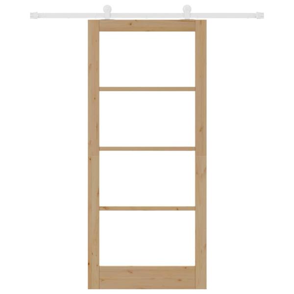 Schiebetür ORKDAL 93 x 211 cm Massivholz Kiefer und Glas Natur