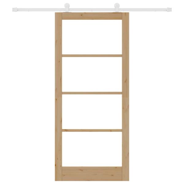 Schiebetür ORKDAL 93 x 211 cm Massivholz Kiefer und Glas Natur