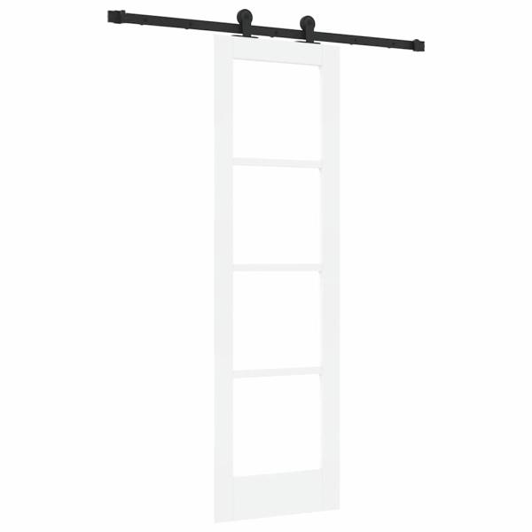 Schiebetür ORKDAL Weiß 61 x 198,5 cm Massivholz Kiefer und Glas
