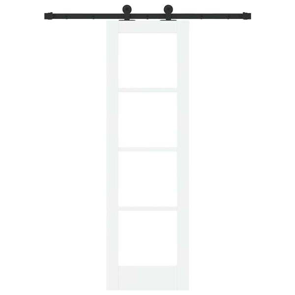 Schiebetür ORKDAL Weiß 61 x 198,5 cm Massivholz Kiefer und Glas