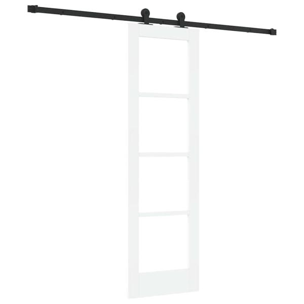 Schiebetür ORKDAL Weiß 61 x 198,5 cm Massivholz Kiefer und Glas