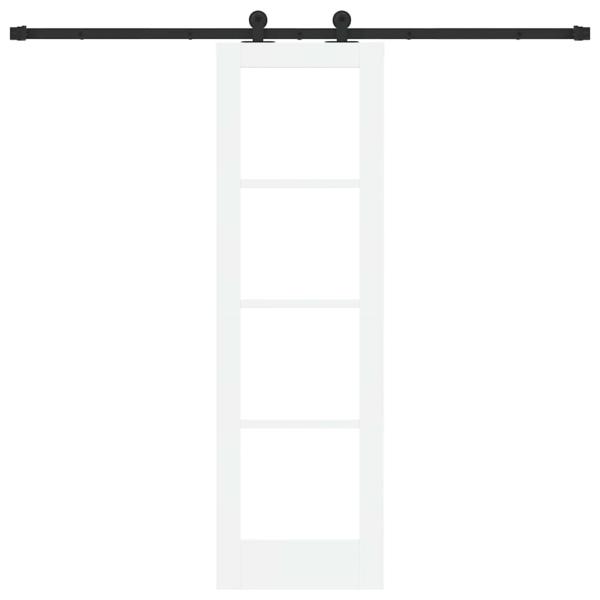 Schiebetür ORKDAL Weiß 61 x 198,5 cm Massivholz Kiefer und Glas