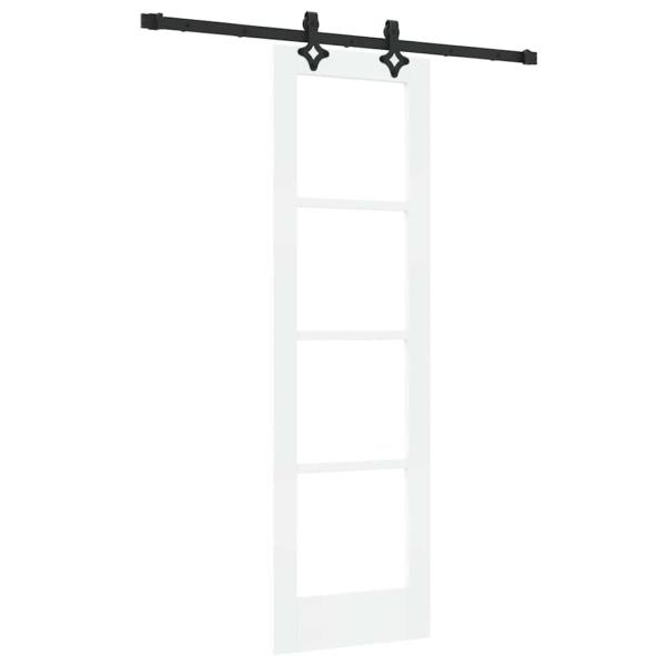 Schiebetür Weiß 61 x 198,5 cm Massivholz Kiefer und Glas