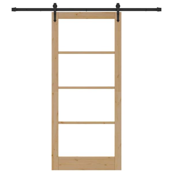 Schiebetür 93 x 211 cm Massivholz Kiefer und Glas