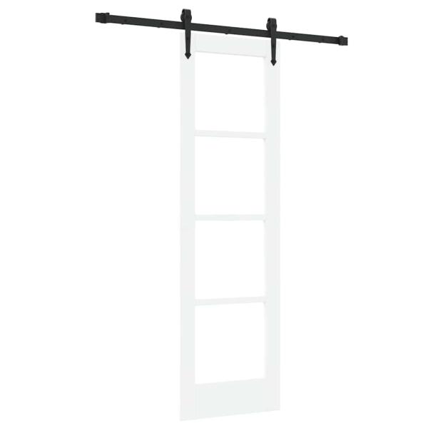 Schiebetür ORKDAL 61 x 198,5 cm Massivholz Kiefer und Glas Weiß