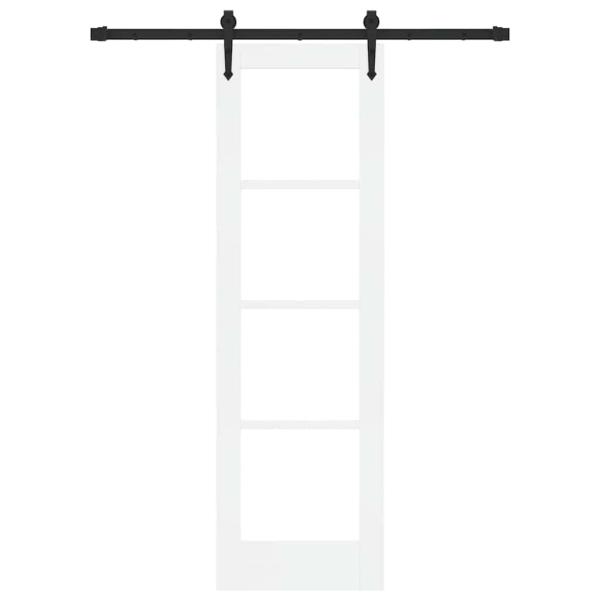 Schiebetür ORKDAL 61 x 198,5 cm Massivholz Kiefer und Glas Weiß