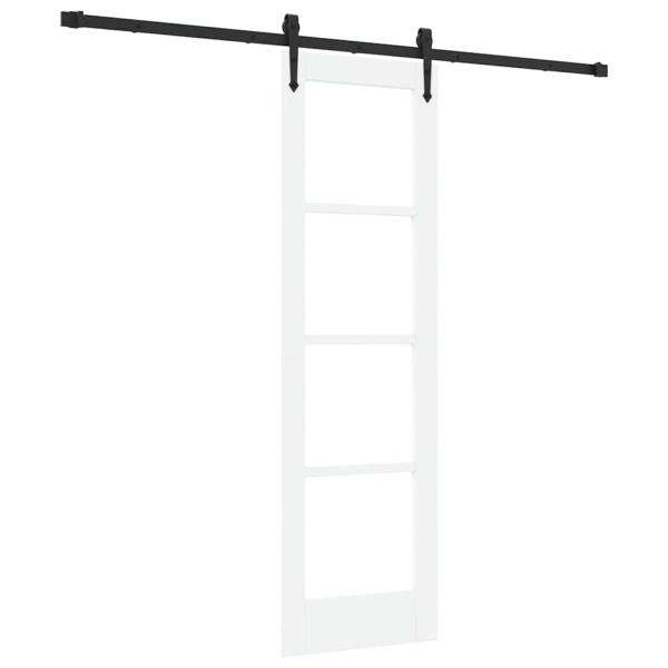 Schiebetür ORKDAL 61 x 198,5 cm Massivholz Kiefer und Glas Weiß