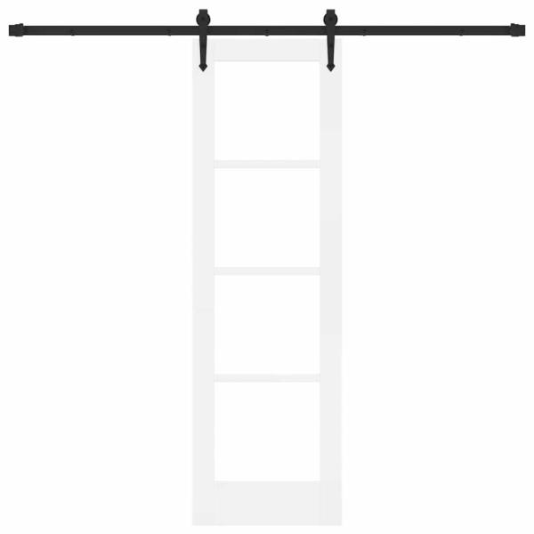 Schiebetür ORKDAL 61 x 198,5 cm Massivholz Kiefer und Glas Weiß