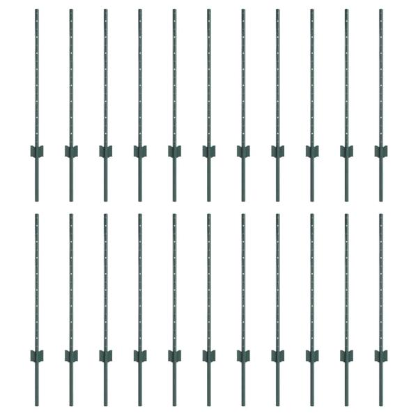 Eingebetteter Zaunpfosten 22 stk. Grün 120 cm