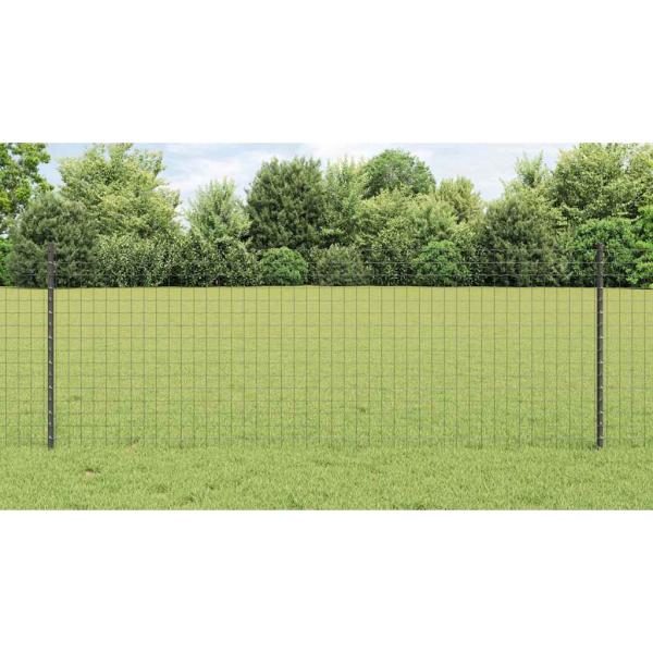 Zaunpfosten 44 pcs Grau 120 cm Stahl