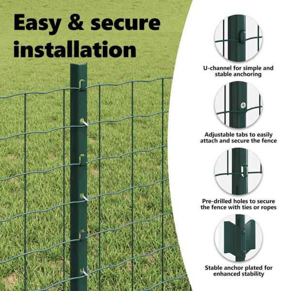 Euro-Zaun mit Pfosten 10 x 0,6 m PVC-beschichteter Stahl Grün