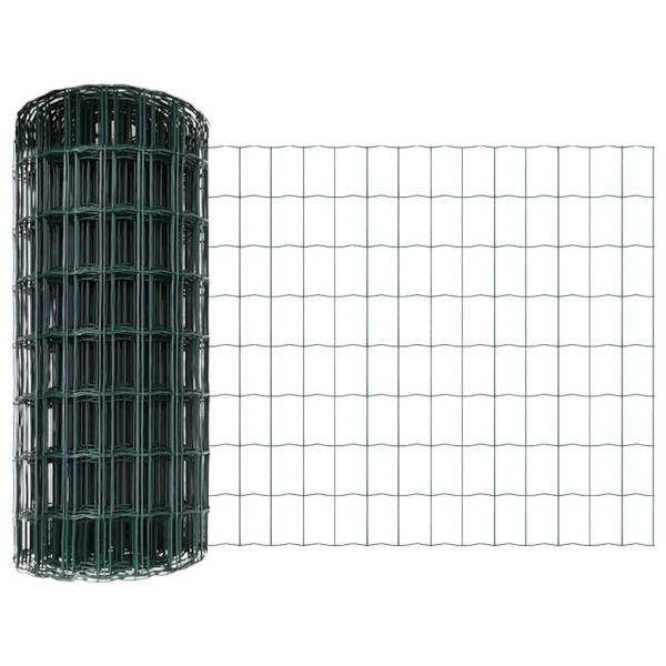 Euro-Zaun mit Pfosten 10 x 0,6 m PVC-beschichteter Stahl Grün