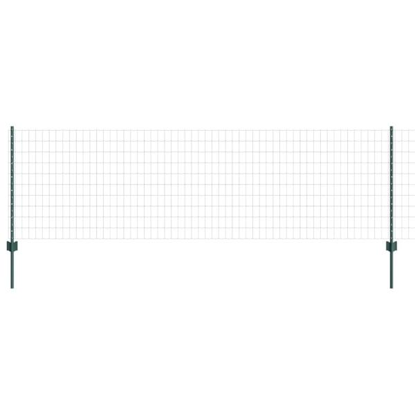 Euro-Zaun mit Pfosten 25 x 0,8 m PVC-beschichteter Stahl Grün