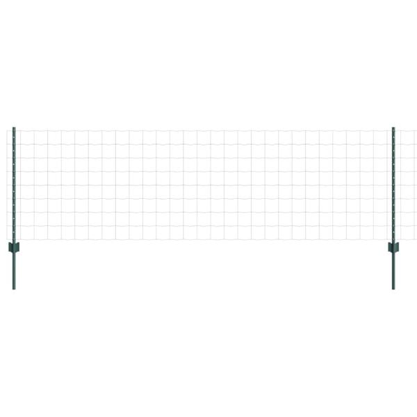 Zaun mit Pfosten Grün 0,8 x 25 m Stahl