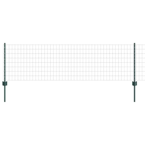 Zaun mit Pfosten Grün 0,6 x 50 m Stahl und PVC