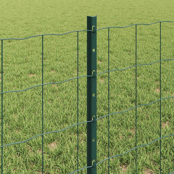 Euro-Zaun mit Pfosten 50 x 0,6 m PVC-beschichteter Stahl Grün