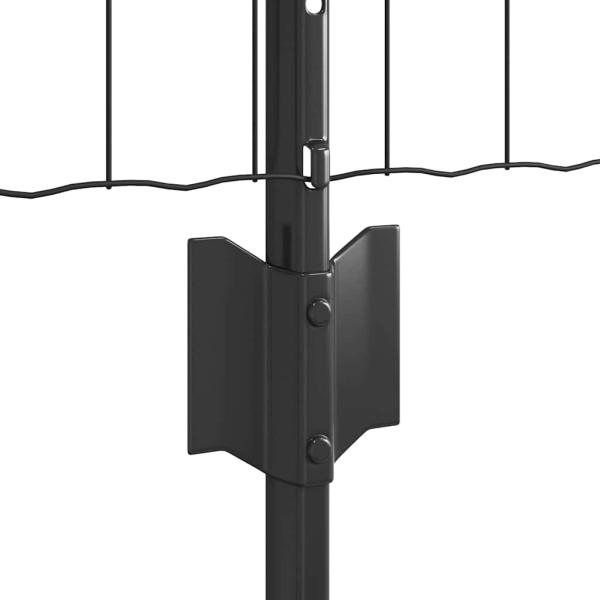 Zaun mit Pfosten Grau 0,6 x 25 m Stahl und PVC