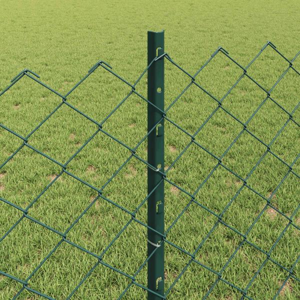 Maschendrahtzaun mit Pfosten 10 x 0,8 m PVC-beschichteter Stahl