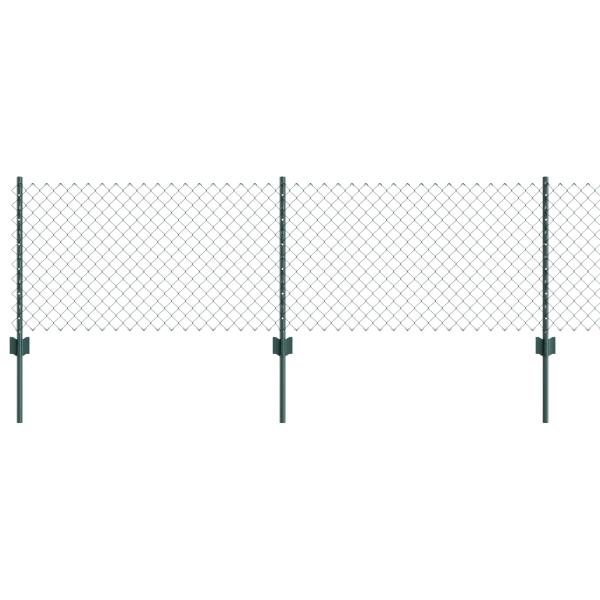 Maschendrahtzaun mit Pfosten 25 x 0,6 m PVC-beschichteter Stahl