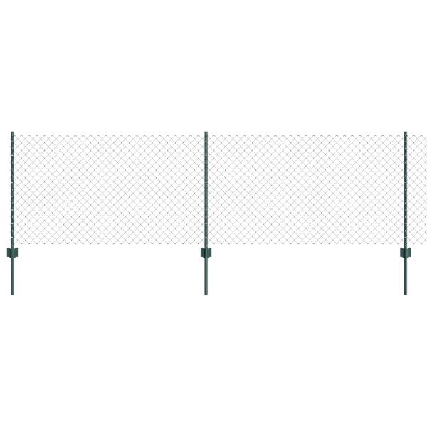 Maschendrahtzaun mit Pfosten 25 x 0,8 m PVC-beschichteter Stahl