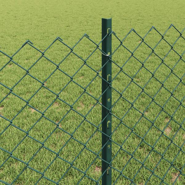 Maschendrahtzaun mit Pfosten 25 x 0,8 m PVC-beschichteter Stahl