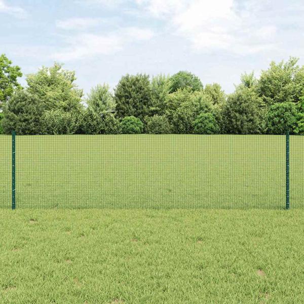 ARDEBO.de - Geschweißter Drahtzaun mit Pfosten 10 x 0,6 m Grün Netz