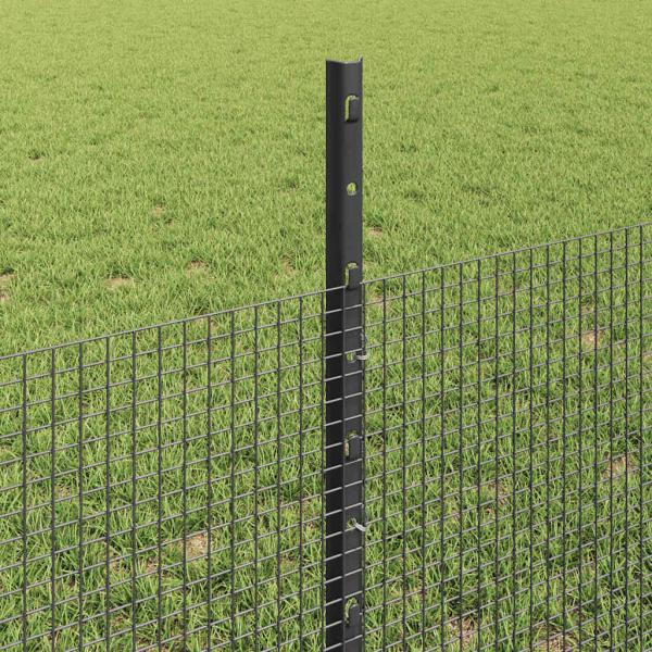 Geschweißter Drahtzaun mit Pfosten 50 x 0,5 m Grau Netz