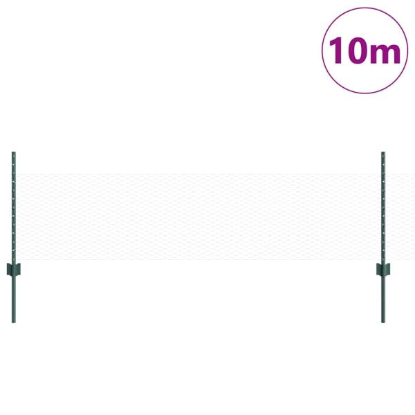Sechseckzaun mit Pfosten 10 x 0,5 m PVC-beschichteter Stahl