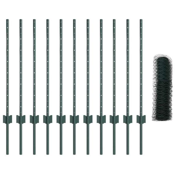 Zaun mit Pfosten Grün