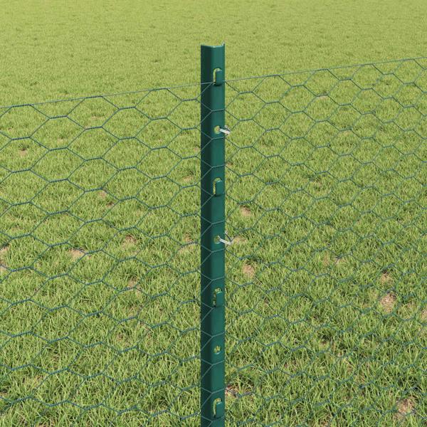 Sechseckzaun mit Pfosten 50 x 0,8 m PVC-beschichteter Stahl
