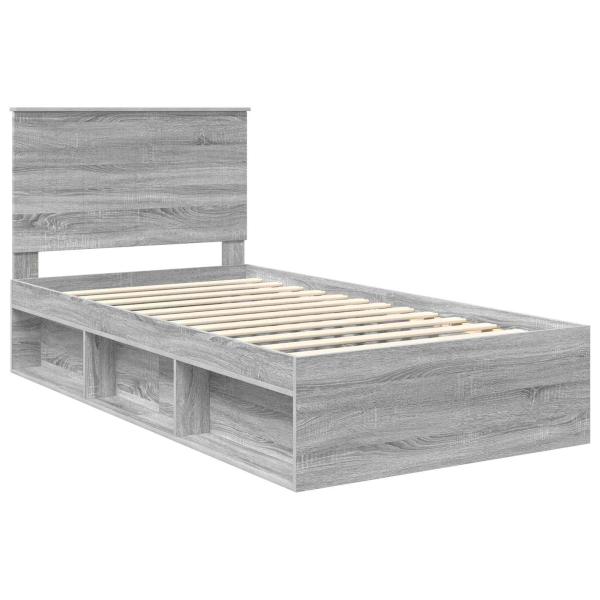 Bettrahmen Sonoma-Grau 100 x 200 cm Massives Kiefernholz