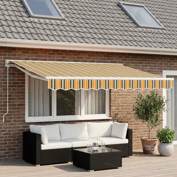 ARDEBO.de - Ersatzvolant für Markise für 3 m Grün-gelb gestreift Polyester
