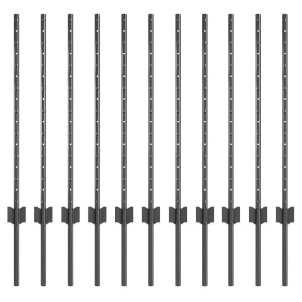 Eingebetteter Zaunpfosten 11 Stk. Grau 120 cm